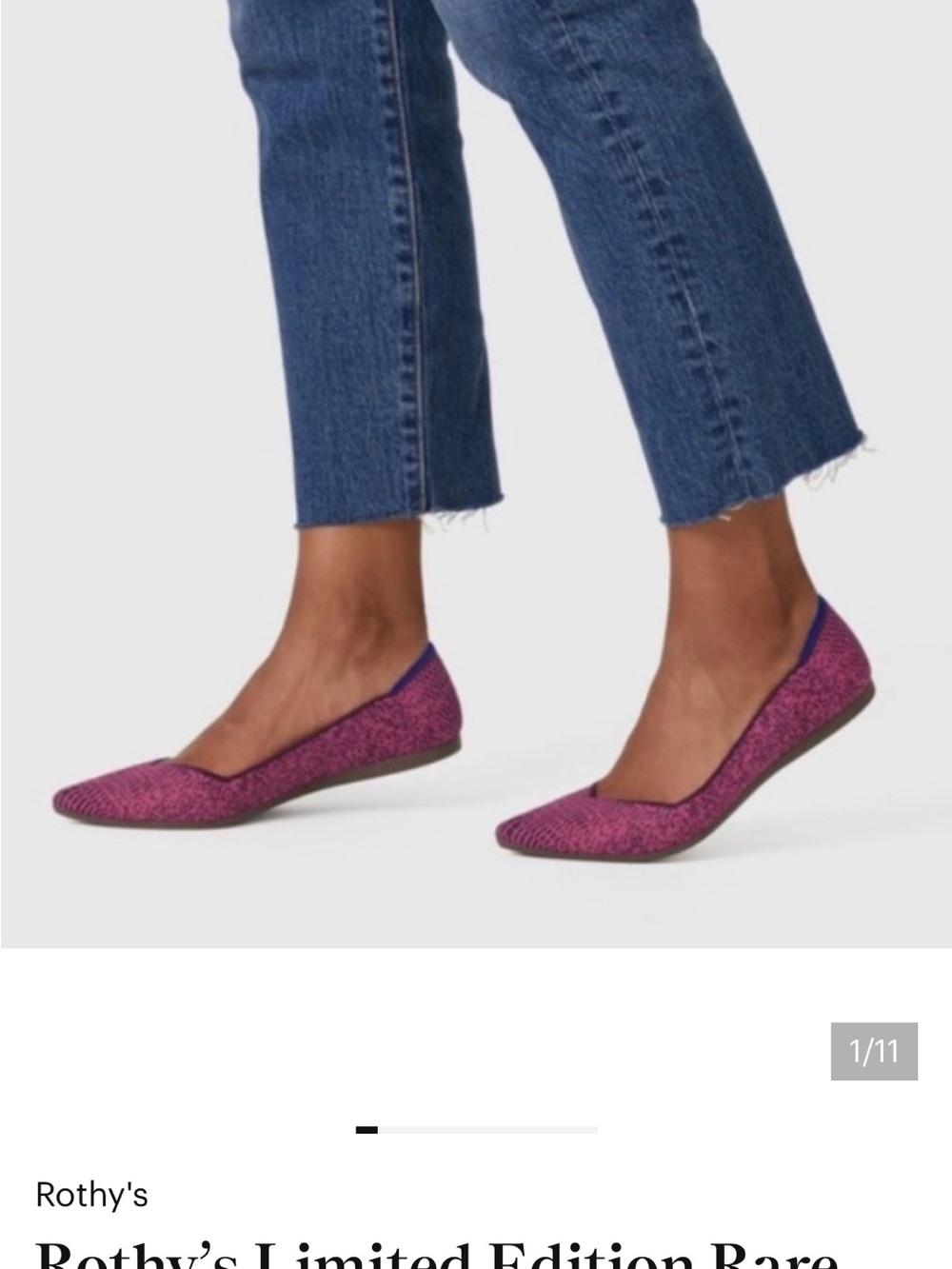 Rothy’s Point flat in fig python, size 8.5 - Picture 2 of 7